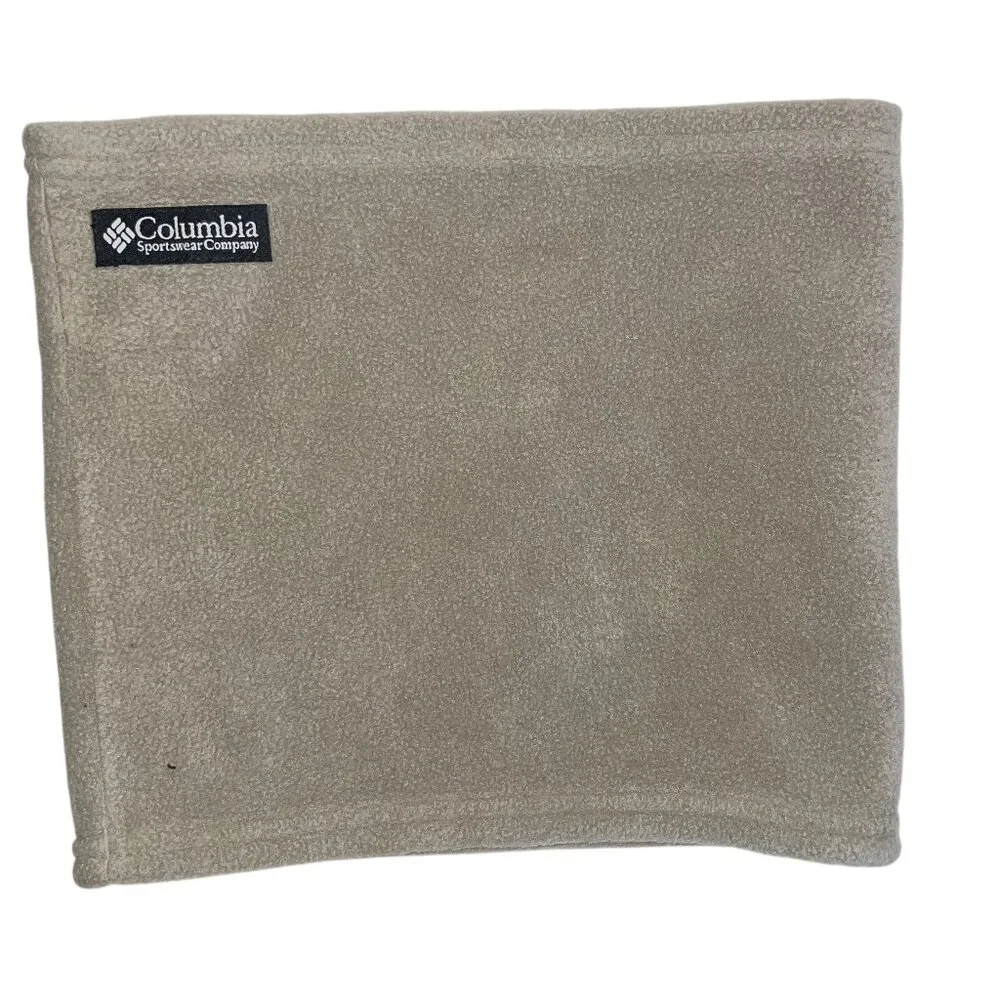 Vintage Columbia Fleece Head Band Neck Gaiter Warmer Tan One Size Unisex‎